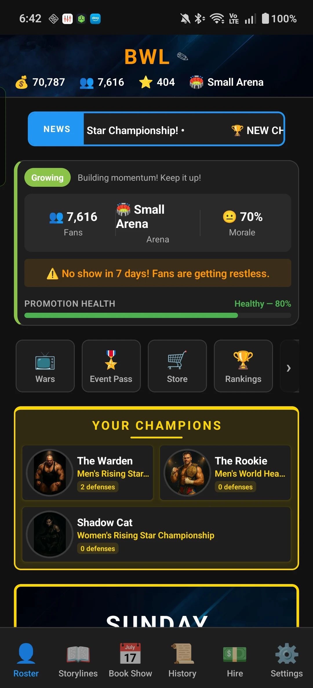Wrestling Tycoon: Promoter GM screenshot